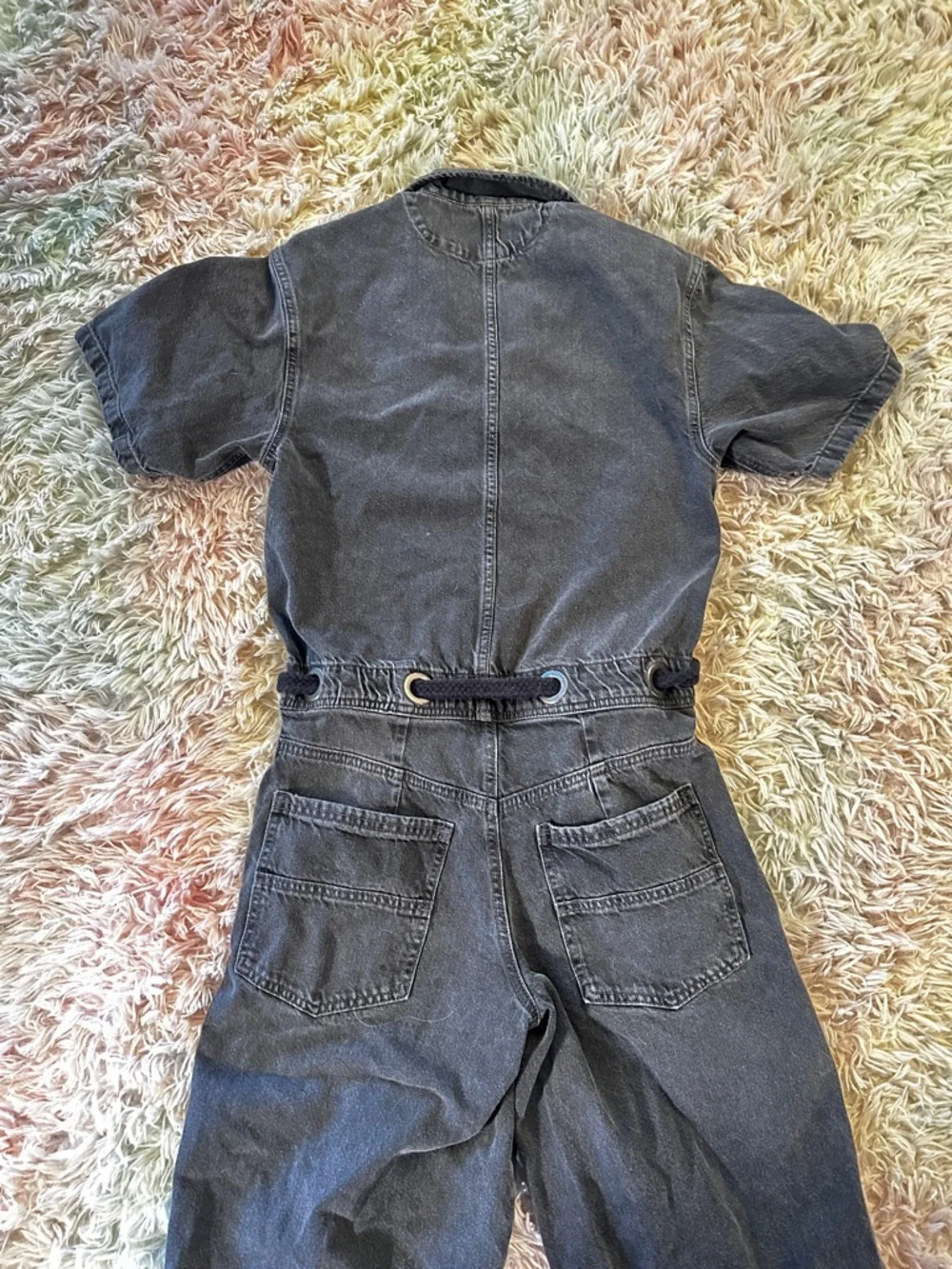 NWT Free People We The Free Edison Wide-Leg Black Denim Coverall Size XS - Picture 8 of 13